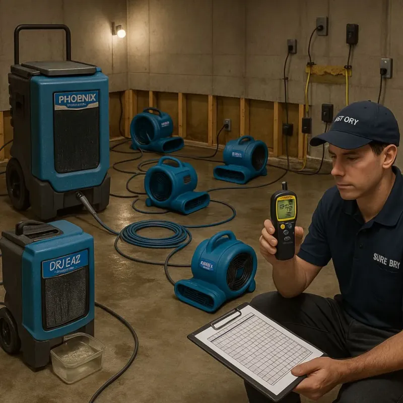 Structural Drying and Dehumidification process in Unionville, TN